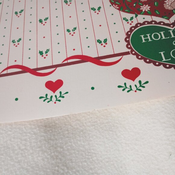 VTG 90s Oval Vinyl Christmas Valentines Placemats Holidays of Love Hearts Franco - Picture 4 of 7